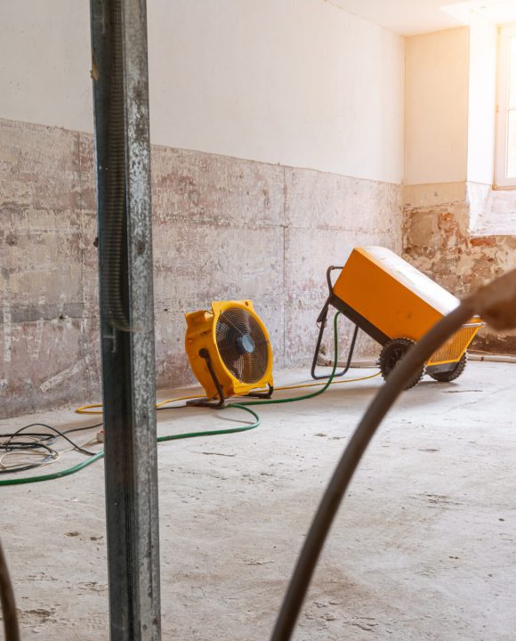 rebuilding an Old real estate apartment, prepared and ready for renovate after flood damage